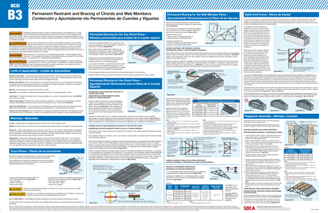 B3 Summary Sheet Folded 11" x 17" - Permanent Restraint and Bracing of Chords and Web Members (1,000 sheets)