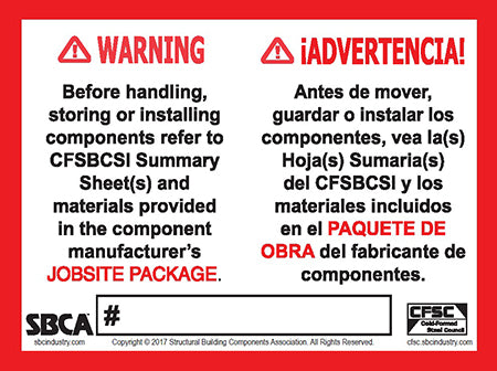 Steel Jobsite Warning Tag (500 tags) – SBCA Store