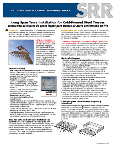 Cold-Formed Steel Long Span Truss Installation (50 copies)
