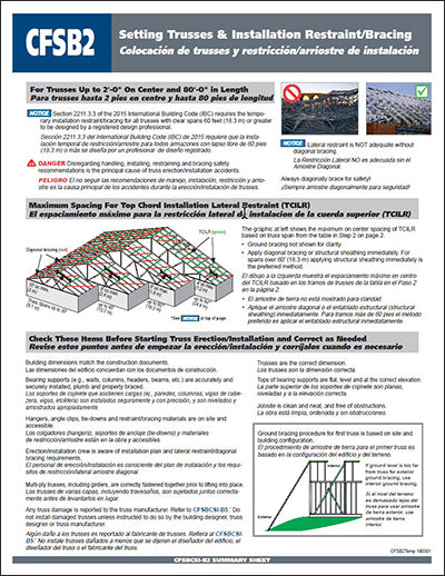 CFSB2 Summary Sheet - Truss Installation & Temporary Restraint/Bracing ...